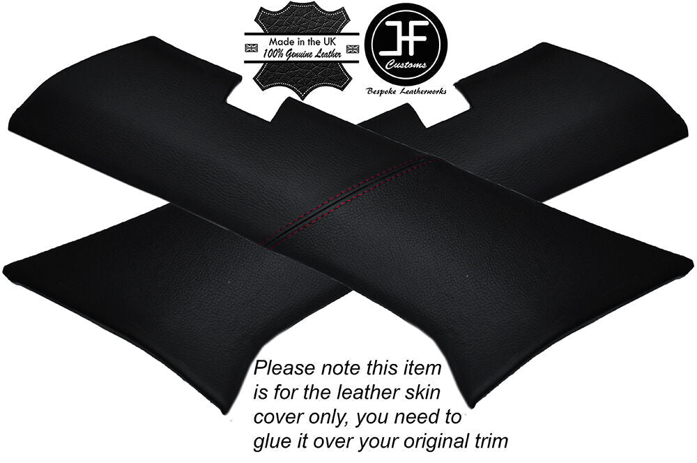 RED STITCH 2X REAR D POST PILLAR LEATHER COVER FITS BMW E30 TOURING 82-93