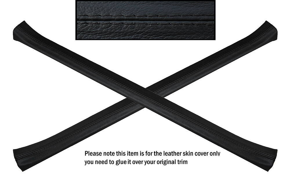 BLACK STITCH 2X FRONT DOOR KICK TRIM SKIN COVERS FITS TOYOTA LEXUS IS200 98-05