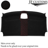 RED STITCH DIAMOND LUXE SUEDE FRONT HEADLINER COVER FITS VW CRAFTER 06-17