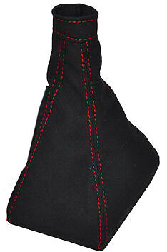 FITS ALFA ROMEO 156 1997-2002 GEAR GAITER  BLACK SUEDE RED STITCH CUSTOM NEW