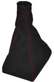 FITS ALFA ROMEO 156 1997-2002 GEAR GAITER  BLACK SUEDE RED STITCH CUSTOM NEW