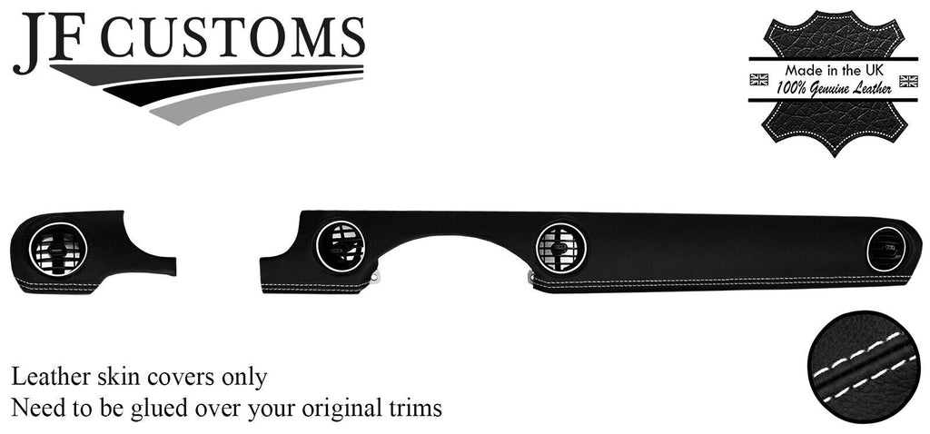 WHITE STITCH LEATHER 2X FRONT DASH TRIM COVERS FITS MAZDA MX5 MK3 NC 05-14