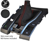 RED STITCH CARBON FIBER VINYL GEAR GAITER FITS HONDA CIVIC MK10 2017-2019