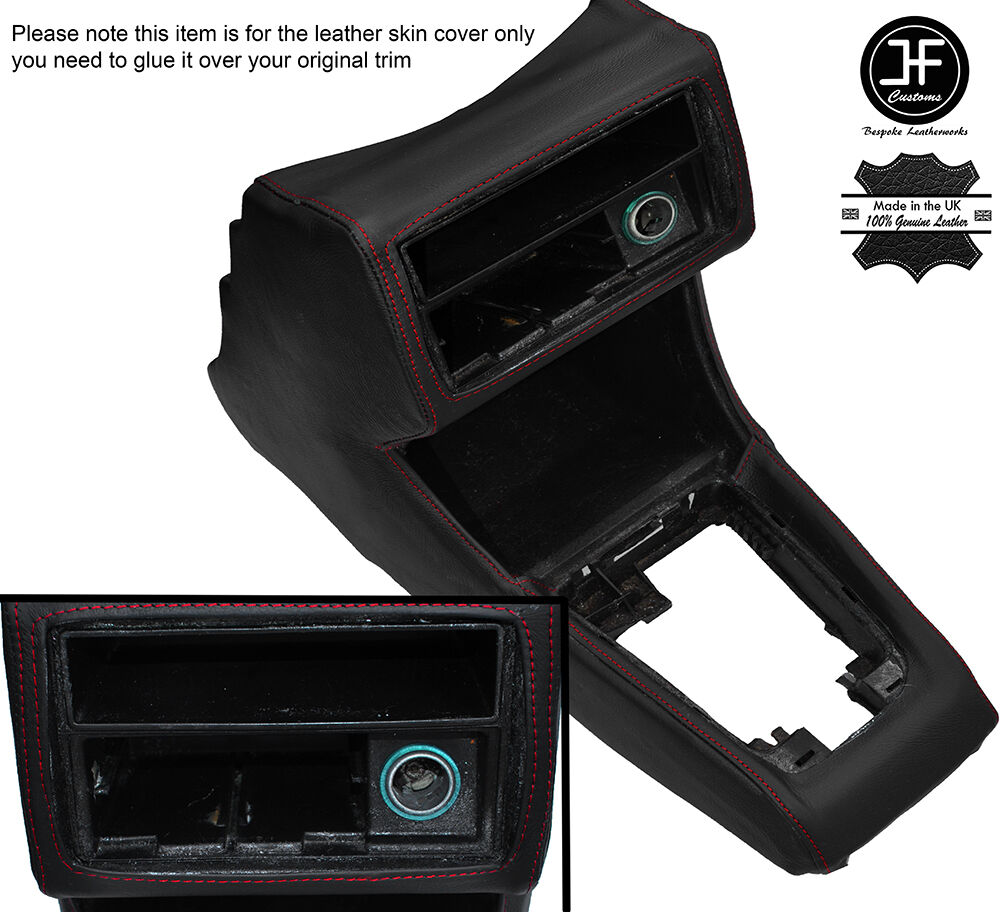 RED STITCH CONSOLE GEAR SURROUND LEATHER COVER FITS VW GOLF 2 MK2 JETTA 83-92