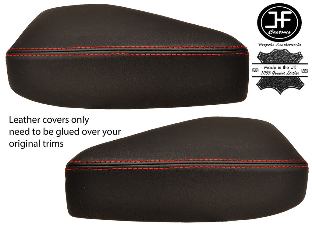 RED STITCH 2X FRONT DOOR ARMREST LEATHER COVER FOR MITSUBISHI OUTLANDER 07-13