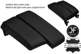 PURPLE STITCH SPLIT SLIDING ARMREST LID LEATHER COVERS FOR BMW E90 E91 E92 E93