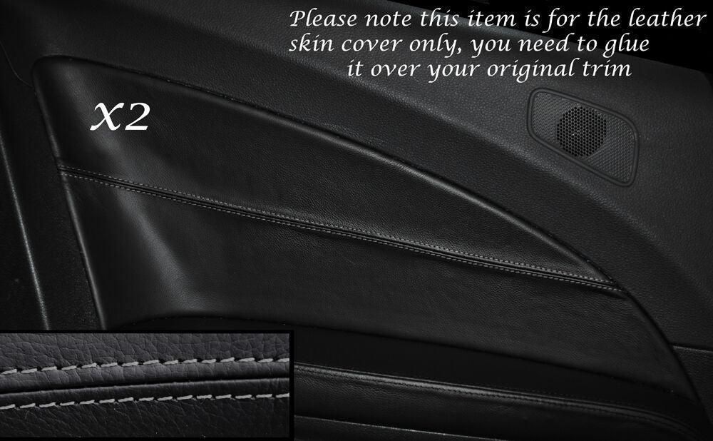 GREY STITCH 2X REAR DOOR CARD TRIM LEATHER COVERS FITS VW SCIROCCO 2008-2014