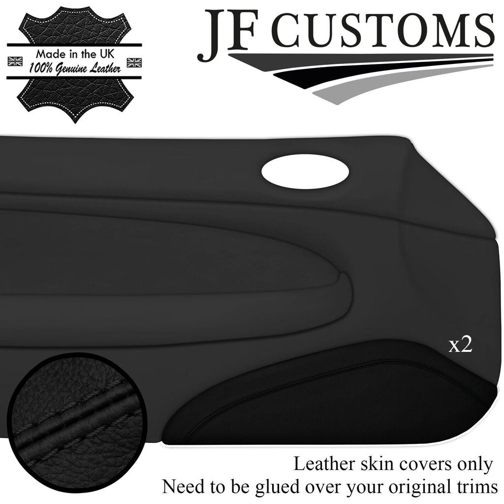 BLACK STITCH LEATHER 2X LOWER DOOR TRIM COVERS FOR JAGUAR XK8 X100 COUPE 96-04