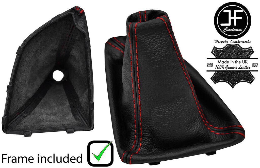 RED STITCH LEATHER MANUAL GEAR GAITER+PLASTIC FRAME FOR BMW 2 F45 F46 14-18
