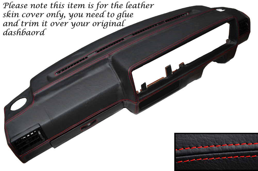 RED STITCH DASH DASHBOARD LEATHER SKIN COVER FITS VW GOLF MK2 II JETTA 83-92