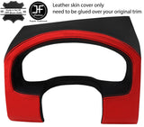 BLACK RED  INSTRUMENT CLUSTER HOOD REAL LEATHER COVER FOR FORD F150 04-08 JF1