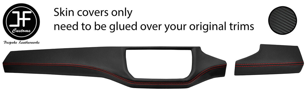 RED STITCH DASH TRIM KIT CARBON VINYL COVERS FOR SEAT IBIZA MK5 V 17-20
