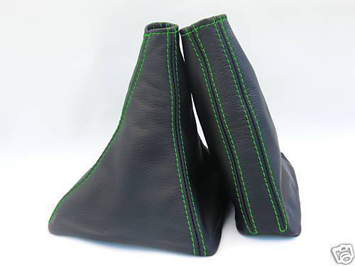 FITS NISSAN SKYLINE GTR GTS R32 LEATHER GAITERS GREEN STITCH CUSTOM NEW