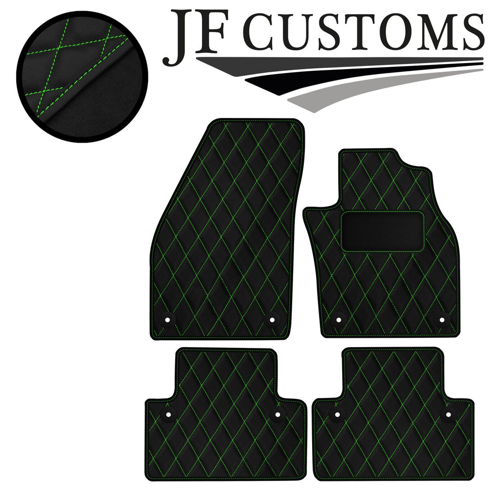 GREEN DIAMOND STITCH VINYL 4XTAILORED FLOOR CARPET FOR VOLVO C30 AUTO 06-13 JF1