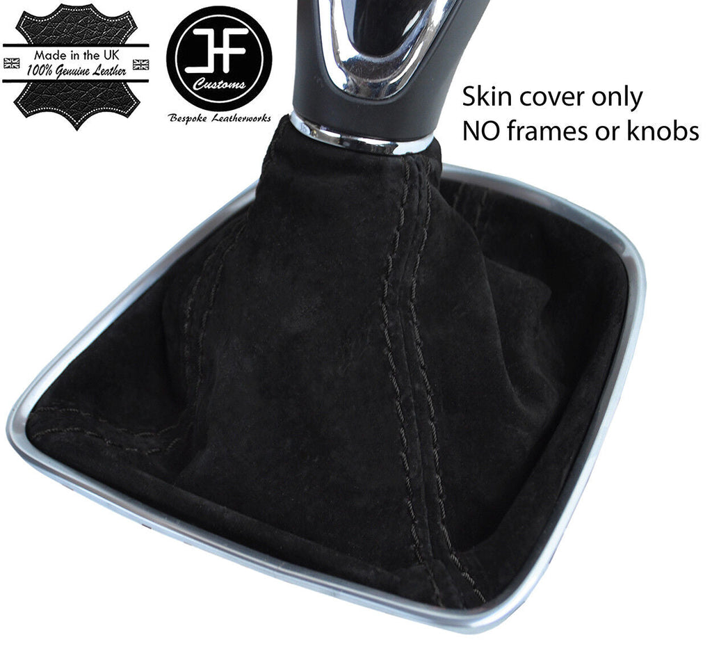BLACK STITCH REAL SUEDE GEAR GAITER FOR VAUXHALL OPEL ASTRA K MK7 2016-2018