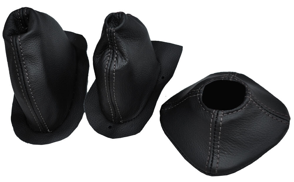 GREY STITCH GEAR+TRANSFER+HANDBRAKE LEATHER GAITER FITS LAND ROVER SERIES 2A 3