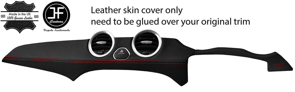 RED STITCH TWO PIECE DASH KIT TRIM LEATHER COVER FOR VAUXHALL OPEL ADAM 12-19