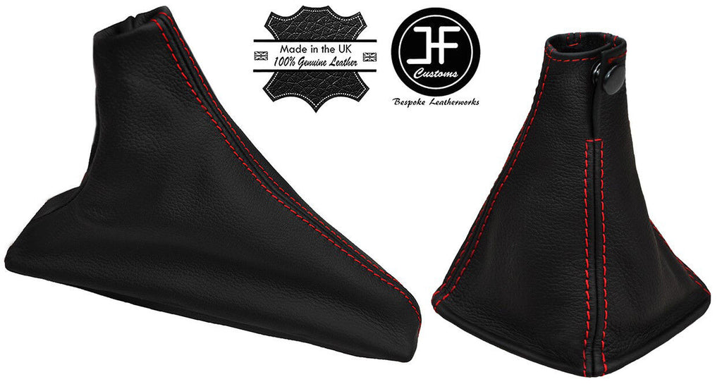 RED STITCH FITS LEXUS IS 2005-2013 BLACK LEATHER GEAR HANDBRAKE GAITER SET
