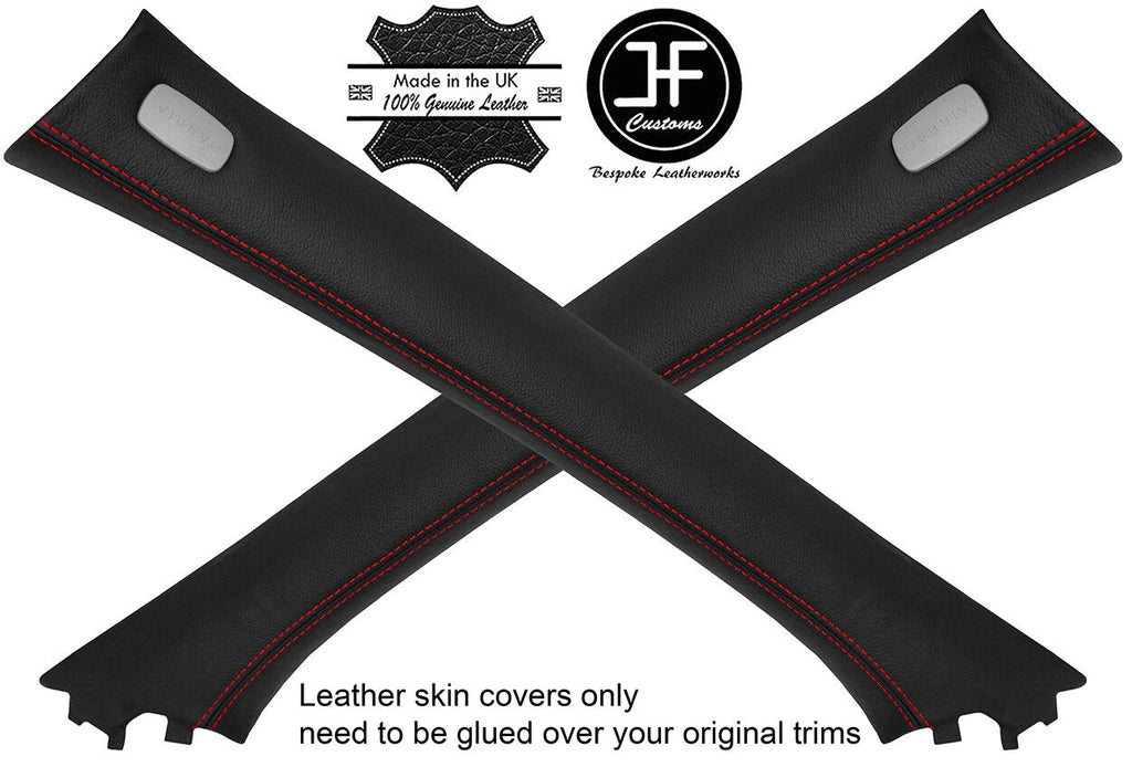 RED STITCH 2X A PILLAR REAL LEATHER COVERS FITS MERCEDES S CLASS W221 06-13