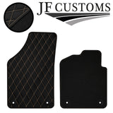 CREAM DIAMOND STITCH VINYL 2X TAILORED FLOOR CARPET FOR PEUGEOT RCZ 09-15 JF1