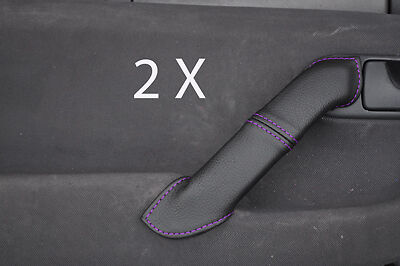 purple stitch FITS VW LUPO 98-05 2X FRONT DOOR HANDLE LEATHER COVERS CUSTOM NEW