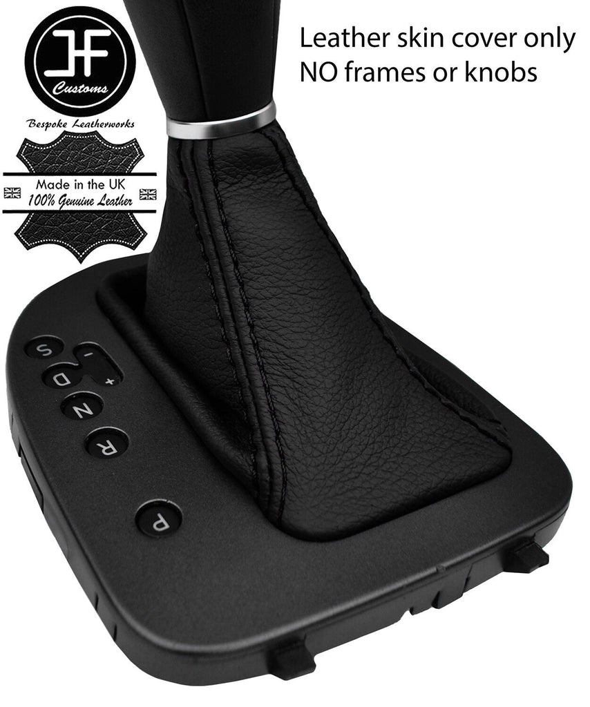 BLACK STITCH TOP GRAIN LEATHER AUTOMATIC GEAR GAITER FOR SEAT LEON MK2 05-09