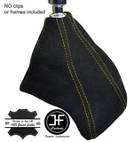 YELLOW STITCHING MANUAL SUEDE GEAR GAITER FITS FORD TRANSIT CUSTOM 2013-2016
