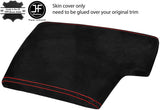 RED STITCHING REAL SUEDE ARMREST LID COVER FOR FOR BMW E90 E91 E92 E93 06-12