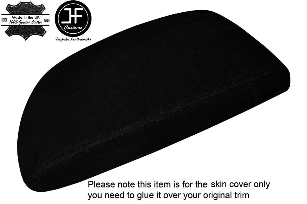 BLACK STITCH REAL SUEDE ARMREST LID COVER FITS BMW 1 SERIES F20 F21 2010-2017