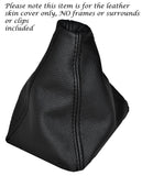 BLACK STITCHING LEATHER SKIN GEAR GAITER FITS FIAT CROMA 2005-2007 CUSTOM NEW