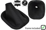 BLACK STITCH REAL LEATHER GEAR GAITER+PLASTIC FRAME FITS HYUNDAI IX35 2010-2016