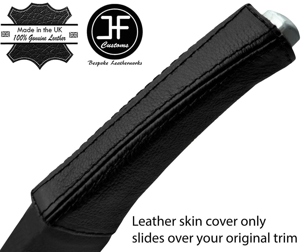 BLACK TOP GRAIN REAL LEATHER HANDBRAKE HANDLE COVER FITS VOLVO V70 S60 2001-2007