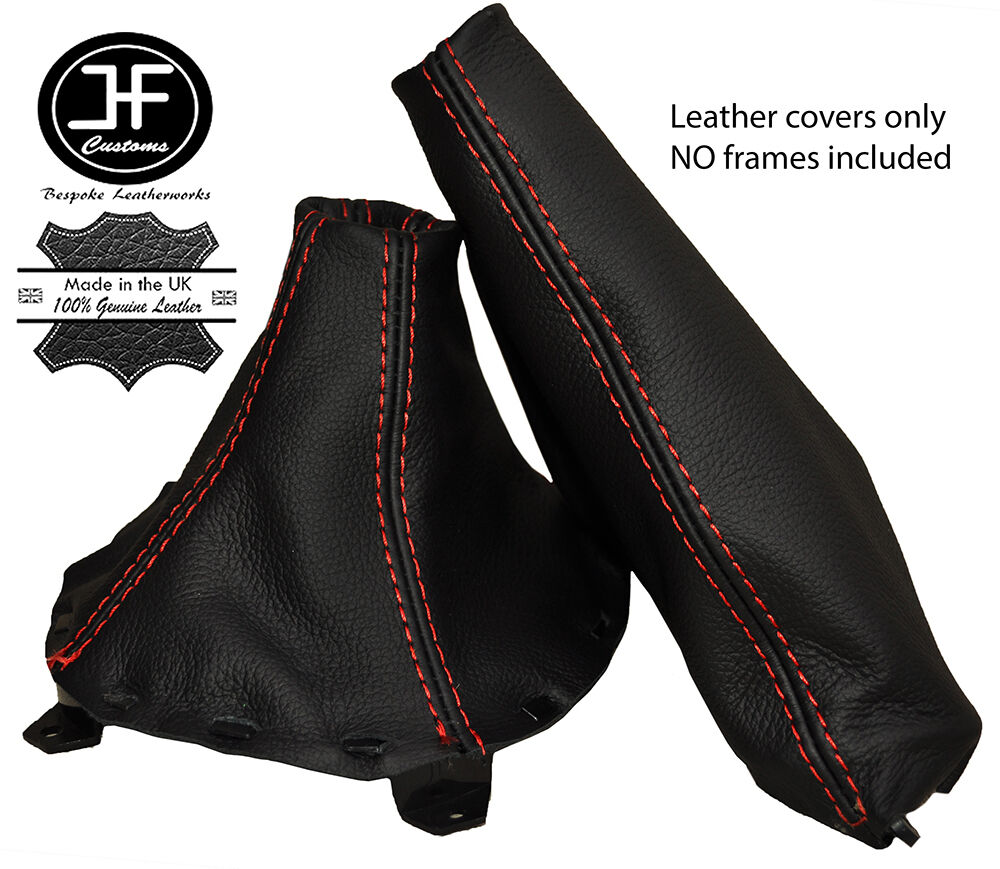RED STITCH LEATHER MANUAL GEAR & HANDBRAKE GAITER FITS MAZDA RX-7 1991-2001