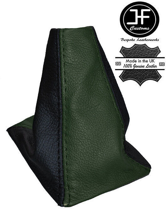 BLACK & BRITISH RACING GREEN LEATHER GEAR STICK GAITER FITS MG MGF 1995-2000