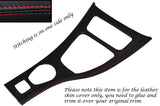 RED STITCH CENTRE CONSOLE TRIM LEATHER COVER FITS BMW E93 CONVERTIBLE 06-12