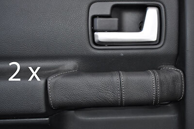 grey stitch FITS LAND ROVER DISCOVERY 3 2X FRONT DOOR HANDLE COVERS CUSTOM NEW