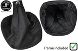 BLACK STITCH LEATHER GEAR GAITER WITH PLASTIC FRAME FITS ALFA ROMEO MITO 08-17