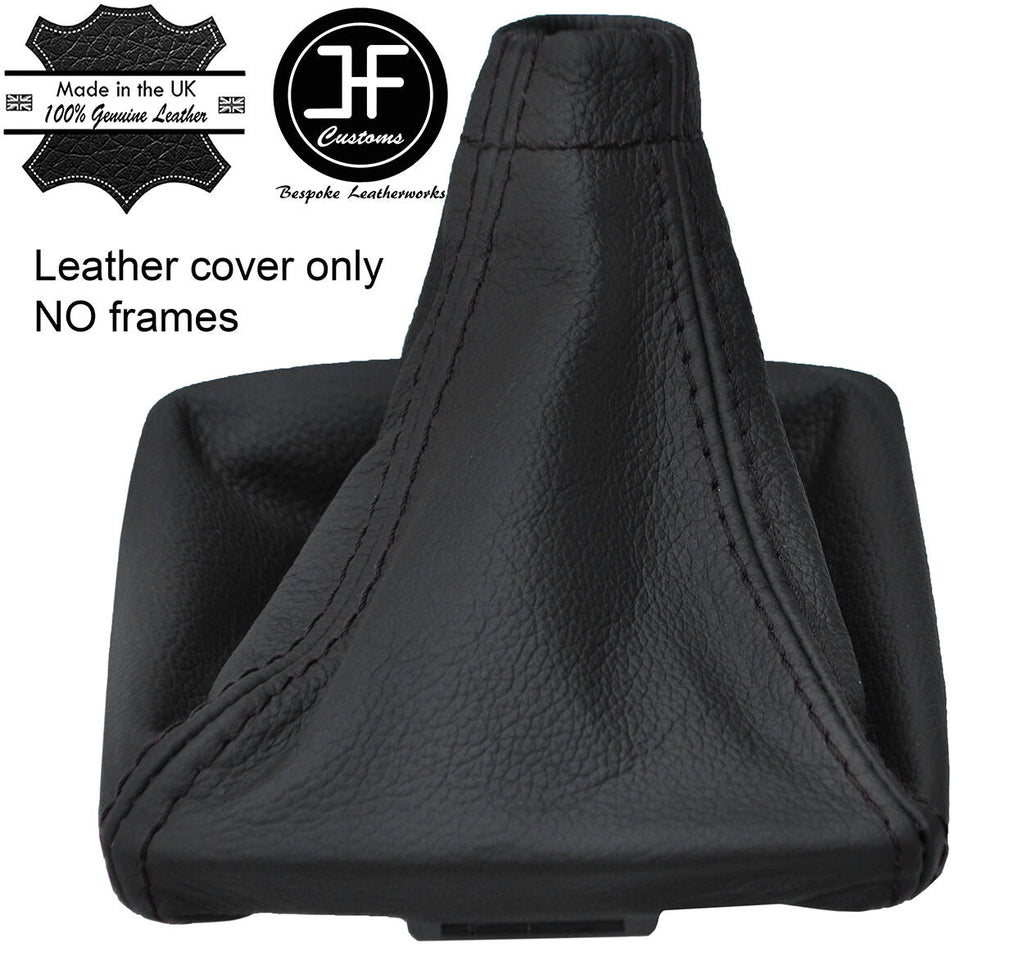 BLACK STITCH TOP GRAIN LEATHER GEAR GAITER FOR SUBARU IMPREZA WRX STI 2008-2014