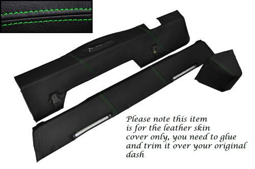 GREEN STITCH FOR LANDROVER SERIES 2 2A 3 DASH DASHBOARD LEATHER COVERS 3 PARTS