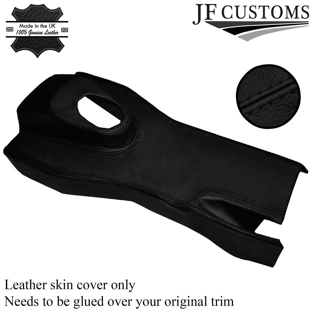 BLACK STITCH MANUAL CENTRE CONSOLE TRIM LEATHER SKIN COVER FITS JAGUAR E TYPE