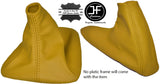 YELLOW LEATHER FITS BMW 3 SERIES E36 E46 BOOTS GEAR+HANDBRAKE SET 1992-2005