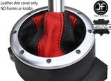 BLACK & RED TOP GRAIN REAL LEATHER MANUAL GEAR GAITER FOR AUDI TT MK1 1998-06