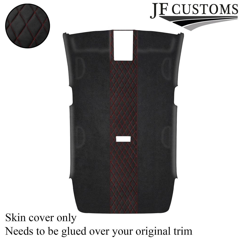 D RED STITCH DIAMOND D GREY LUXE SUEDE HEADLINER COVER FOR VW GOLF MK7 13-19 3DR