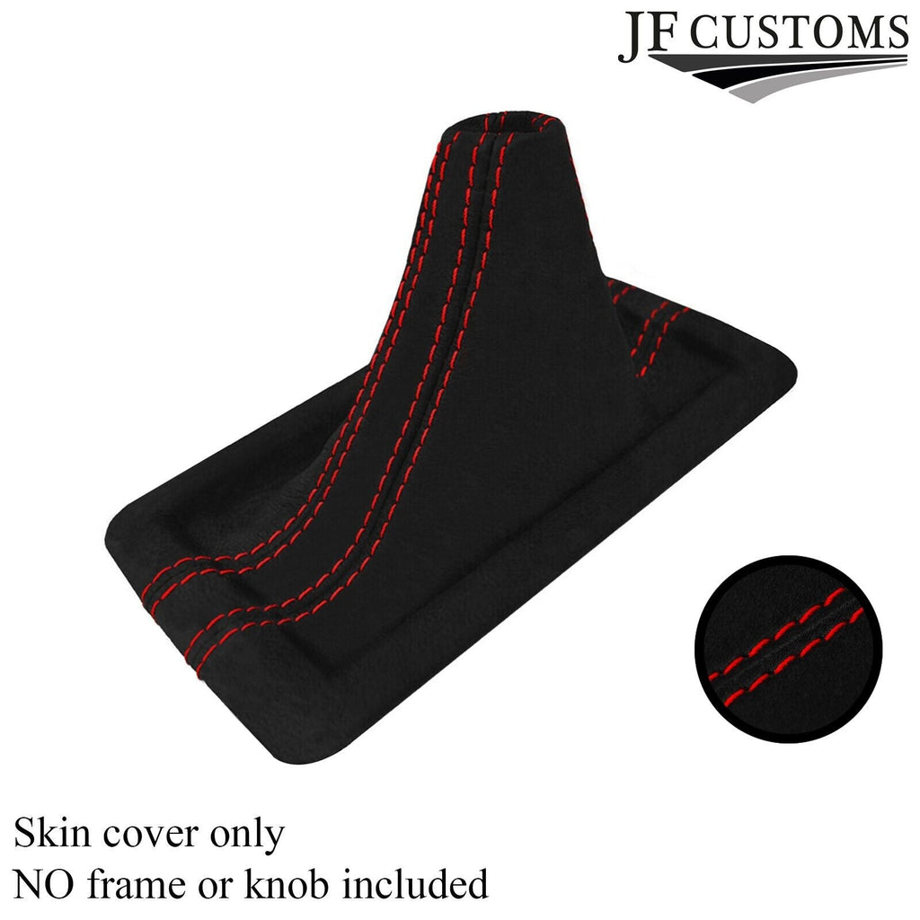 RED STITCH SUEDE MANUAL GEAR GAITER FOR FORD MUSTANG 2005-2009 CUSTOM NEW