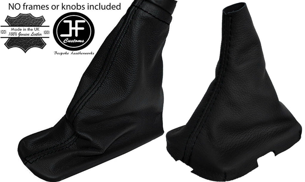 BLACK STITCH REAL LEATHER GEAR & HANDBRAKE GAITER FITS VOLVO S40 V50 2004-2012