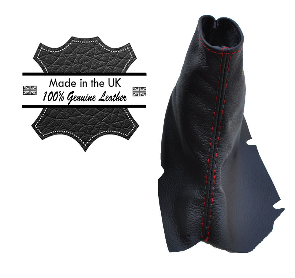 RED STITCHING BLACK LEATHER SKIN HANDBRAKE GAITER FITS VOLVO S80 1998-2006