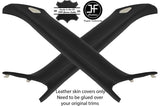 BLACK & BLACK 2X A PILLAR 2 TONE LEATHER COVERS FITS BMW MINI COOPER R56 07-13
