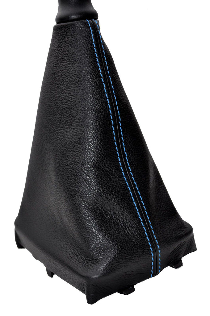 blue stitch FITS MAZDA PREMACY 00-03 BLACK LEATHER GEAR GAITER CUSTOM NEW