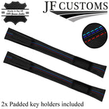 TRI STITCH LEATHER 2X CAR KEY HOLDER PROTECR FOR BMW 5 SERIES E60 E61 04-11