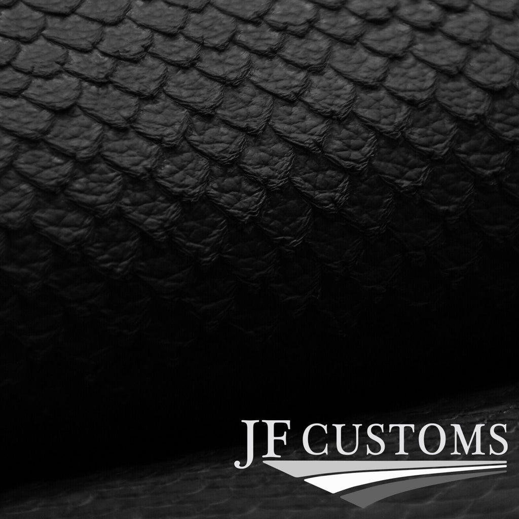BLACK LEATHER SCALE PATTERN 50cm x 100cm QUALITY PREMIUM CRAFT TEXTILE DSG1